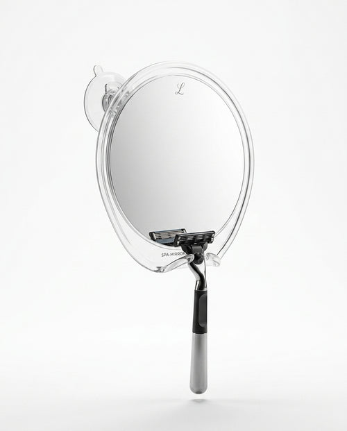 Fog-Free Shower Mirror with Razor Hook & Strong Suction Mount