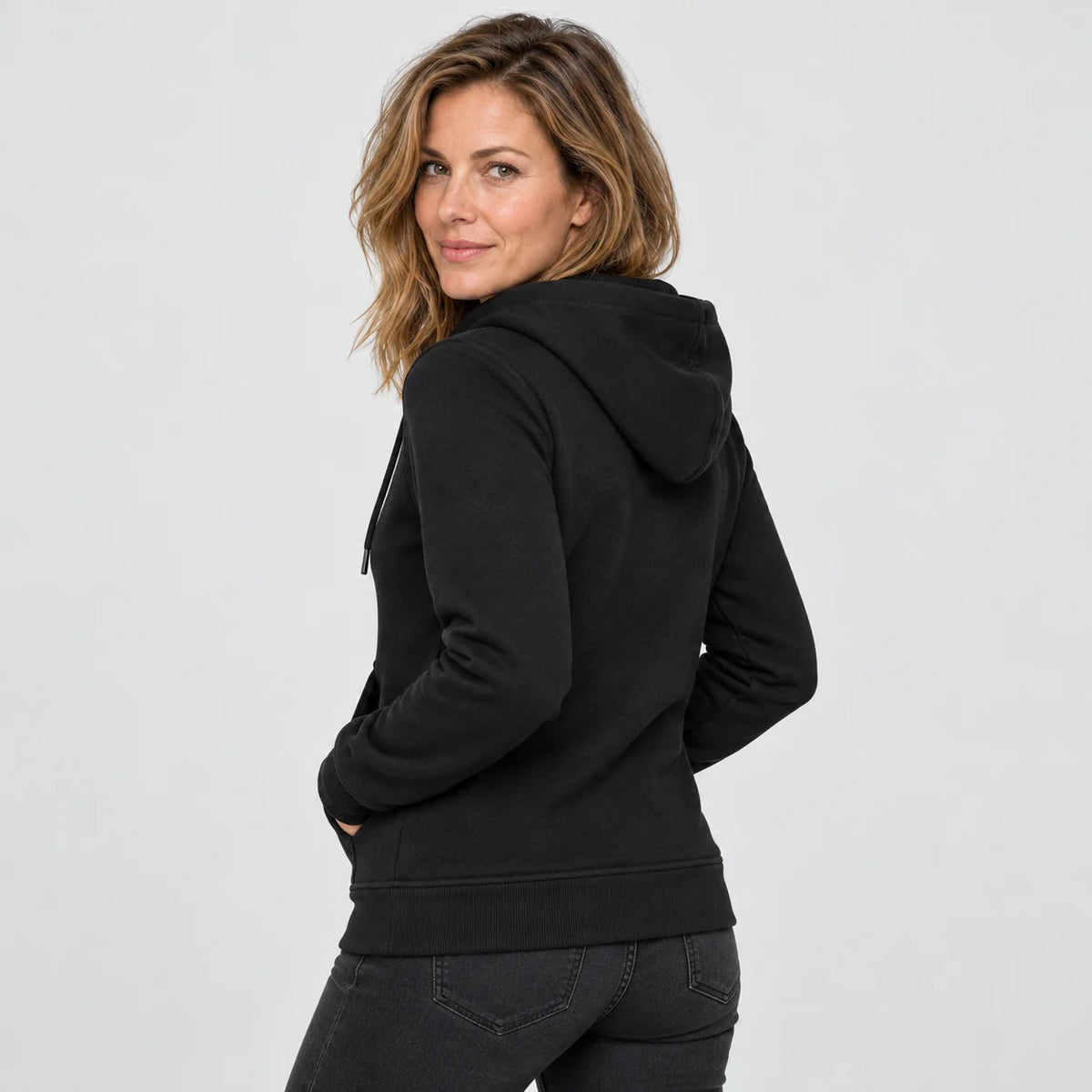 Felpa riscaldata da donna con zip PyreFit Cosaro, vista posteriore