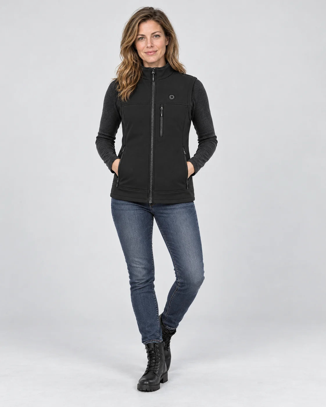Gilet riscaldato da donna PyreFit Elaressa, vista a figura intera
