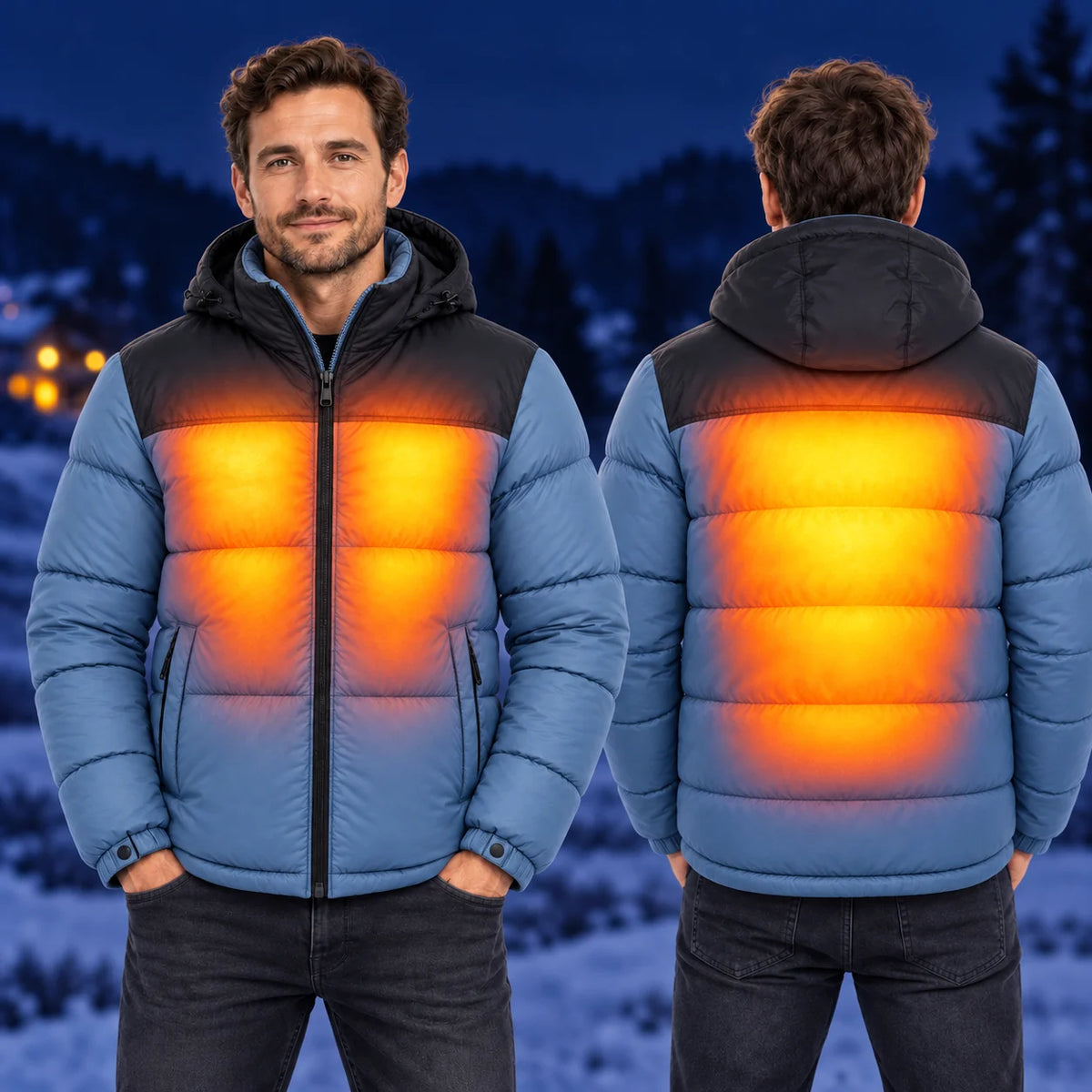 Piumino trapuntato riscaldato unisex PyreFit Gletor – calore su petto e schiena