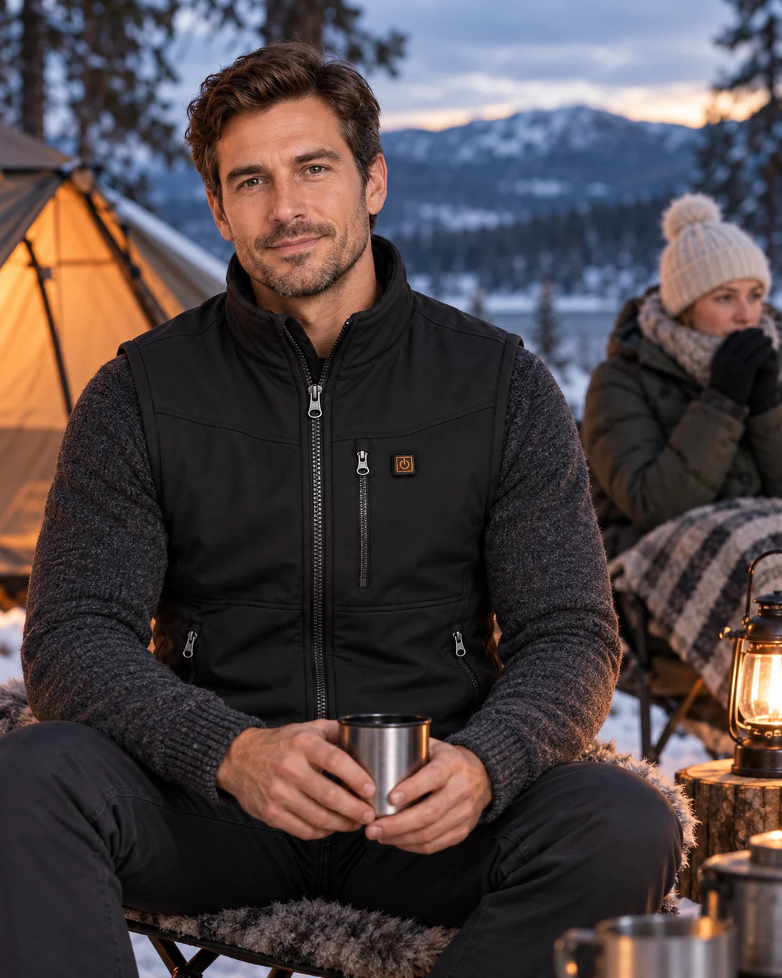 Gilet riscaldato outdoor PyreFit Relior in inverno: in campeggio