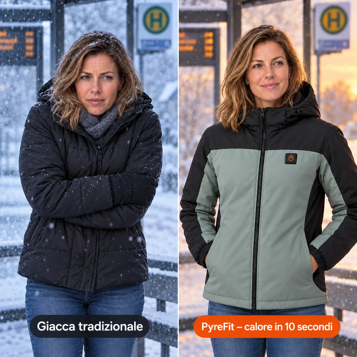Confronto: giacca invernale classica e Schiefer con riscaldamento