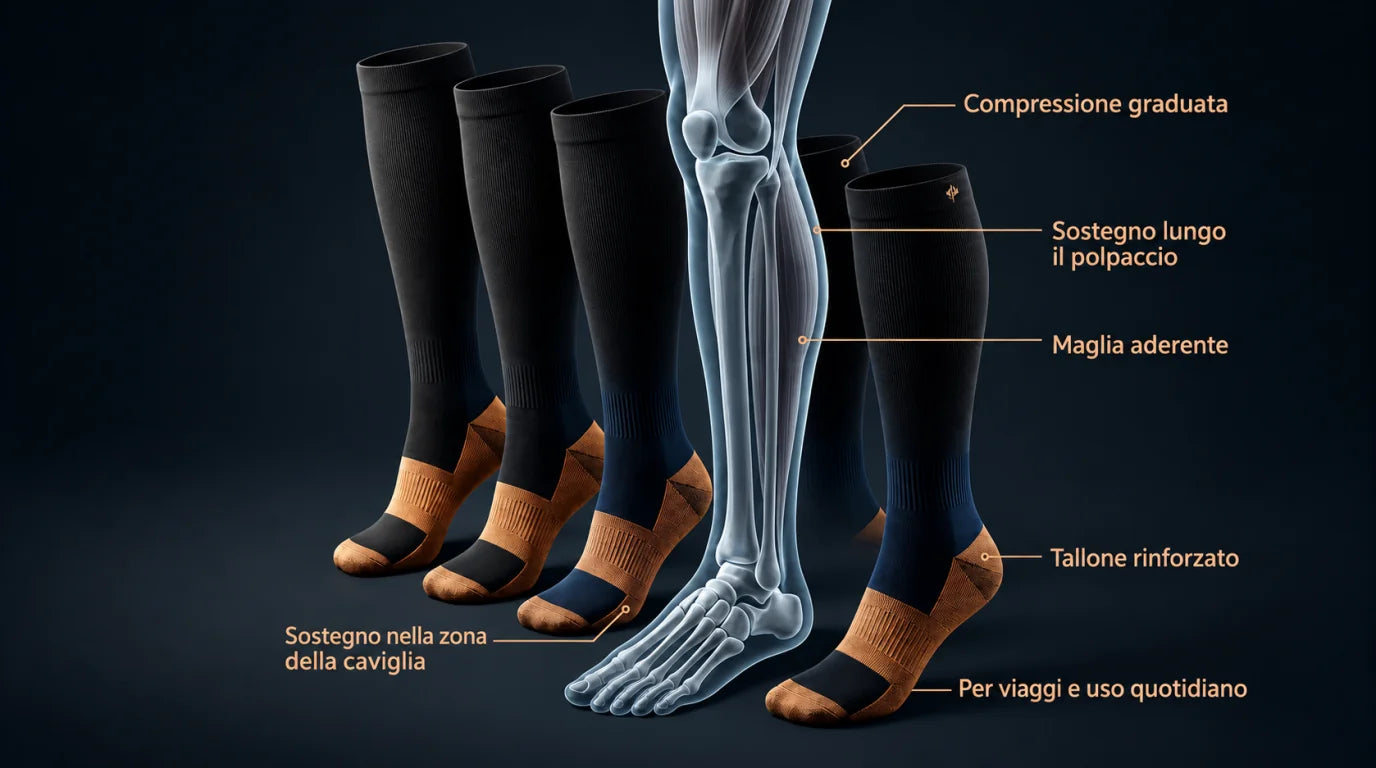Compressione graduata per un sostegno confortevole