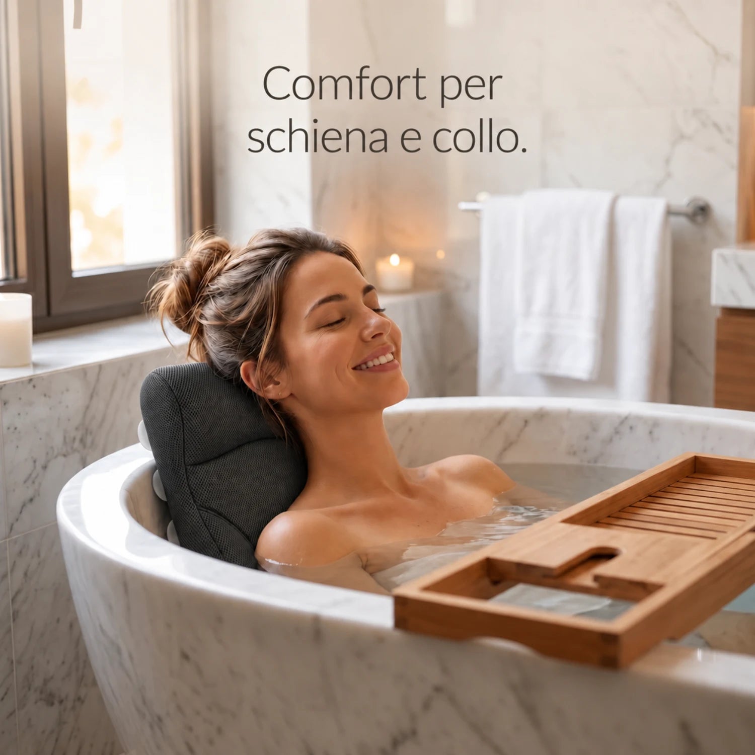 Appoggiati comodamente nella vasca