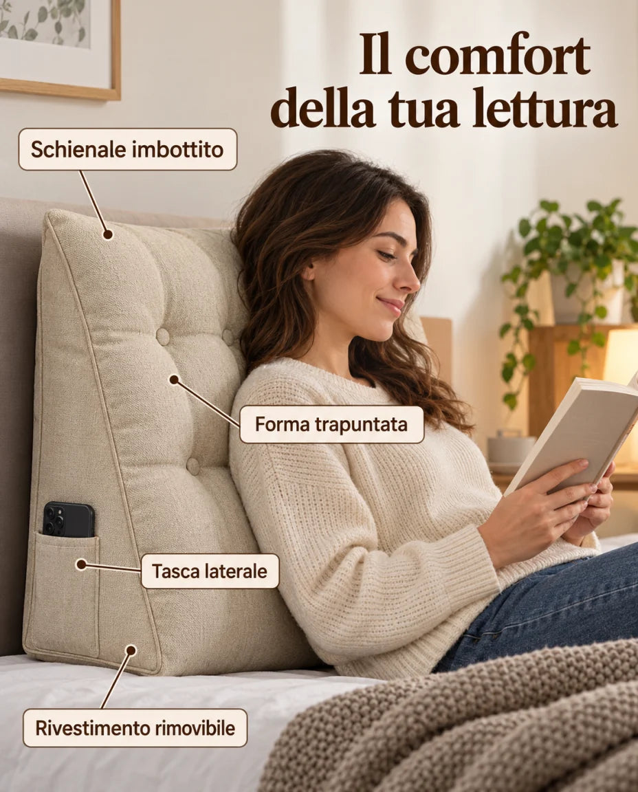 Un appoggio curato per leggere e rilassarti
