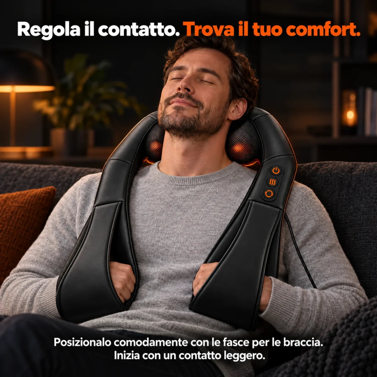 Massaggiatore shiatsu: regola il contatto con le fasce per le braccia