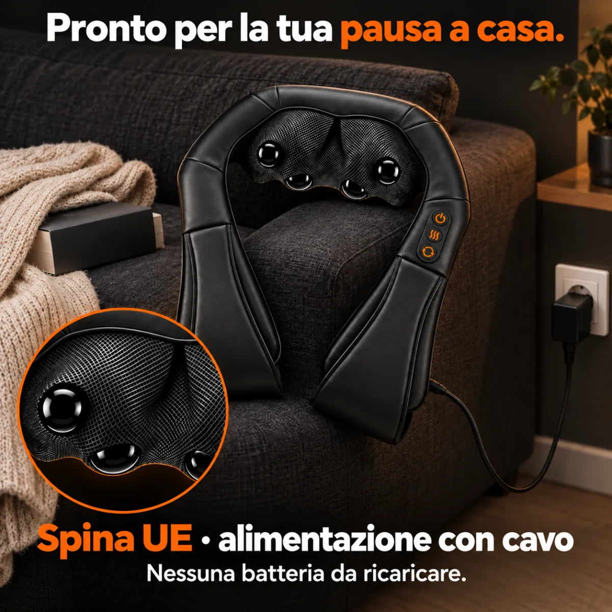 Massaggiatore shiatsu: utilizzo con cavo a casa