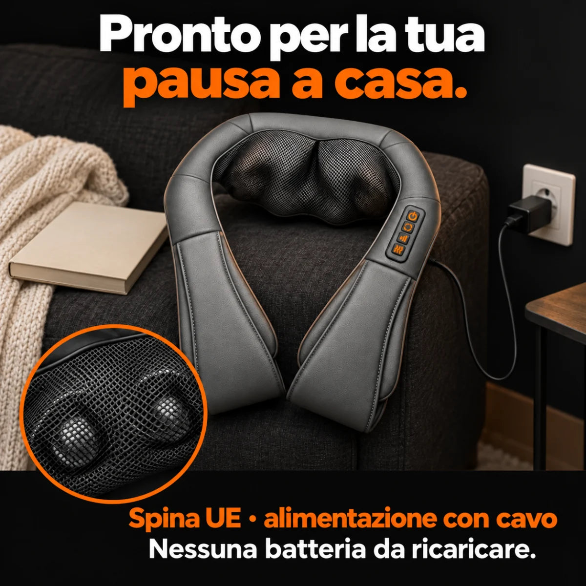 Massaggiatore shiatsu: utilizzo con cavo a casa
