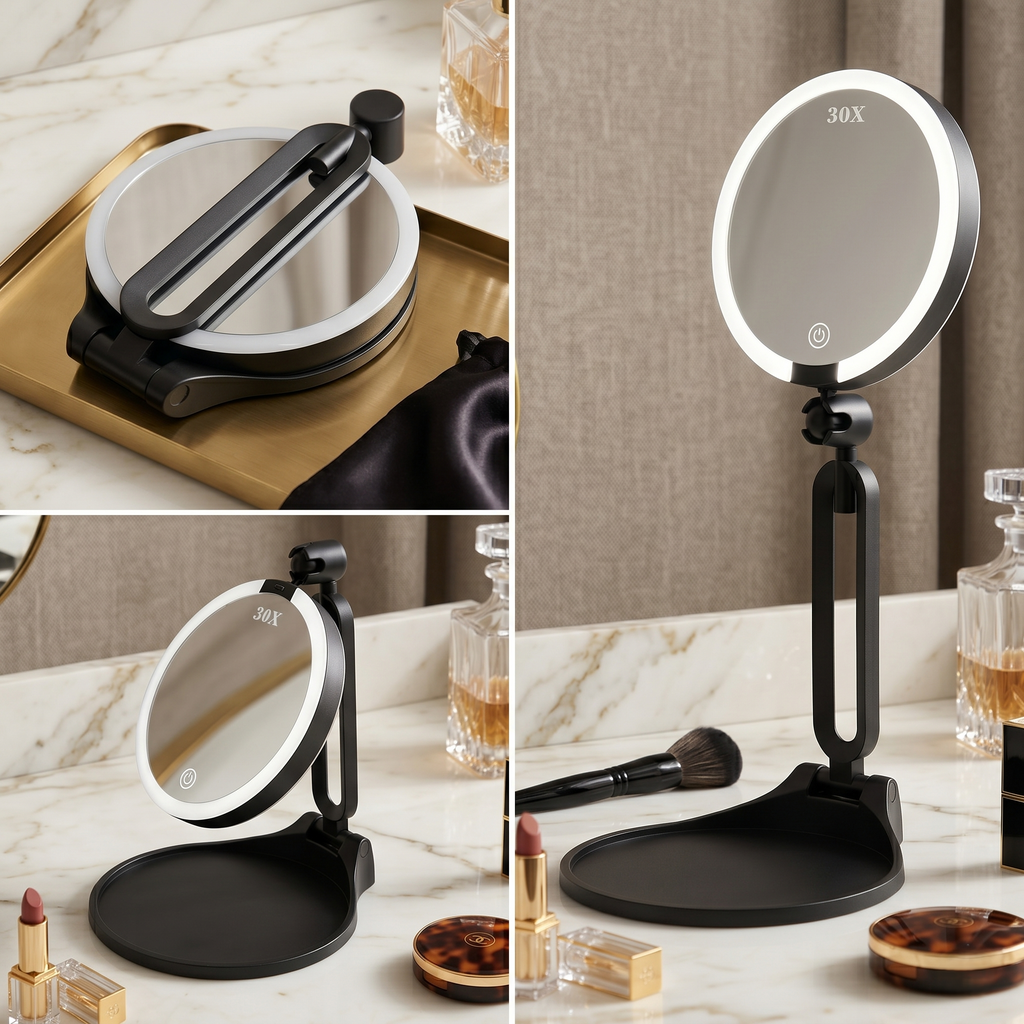 LED Makeup Mirror with Lights & 30X Magnification - Pyre Fit