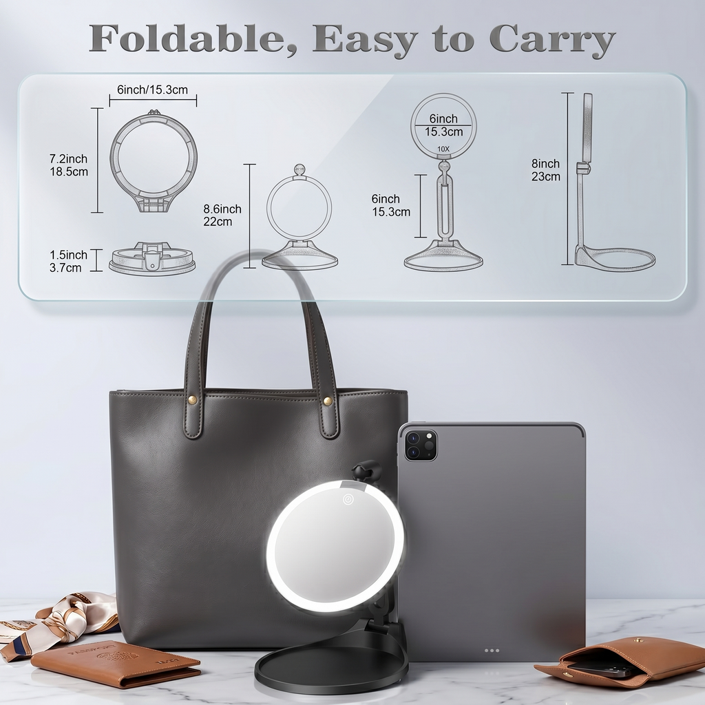 LED Makeup Mirror with Lights & 30X Magnification - Pyre Fit