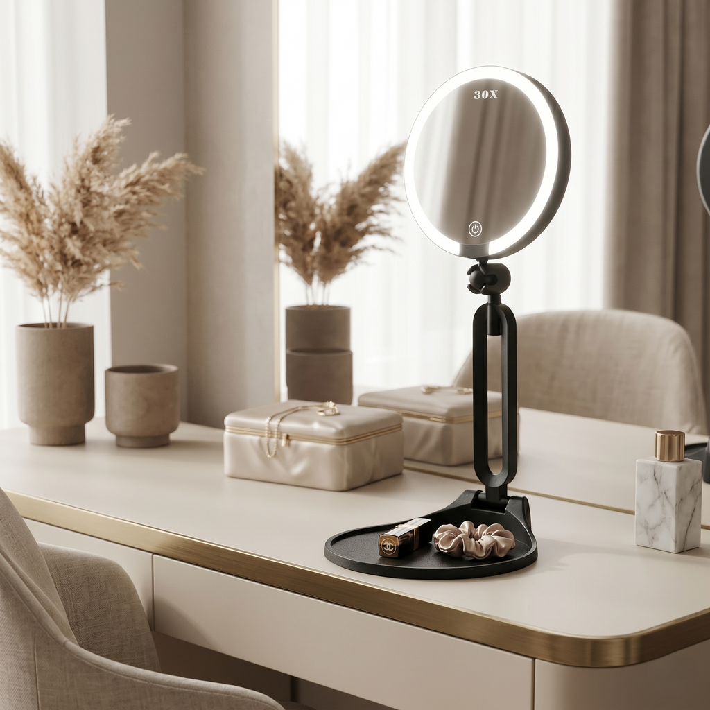 LED Makeup Mirror with Lights & 30X Magnification - Pyre Fit