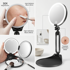 LED Makeup Mirror with Lights & 30X Magnification - Pyre Fit