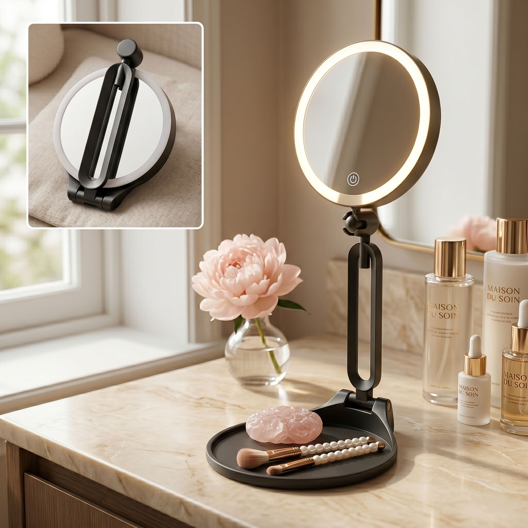 LED Makeup Mirror with Lights & 30X Magnification - Pyre Fit