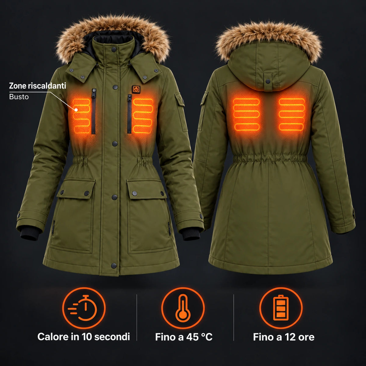 PyreFit Apexor – Cappotto invernale riscaldato da donna