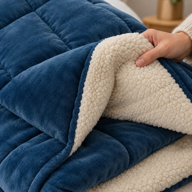 Coperta reversibile in pile — materiale e dettagli