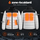 Piumino trapuntato riscaldato PyreFit Expelia: 6 zone riscaldanti su petto, tasche e schiena