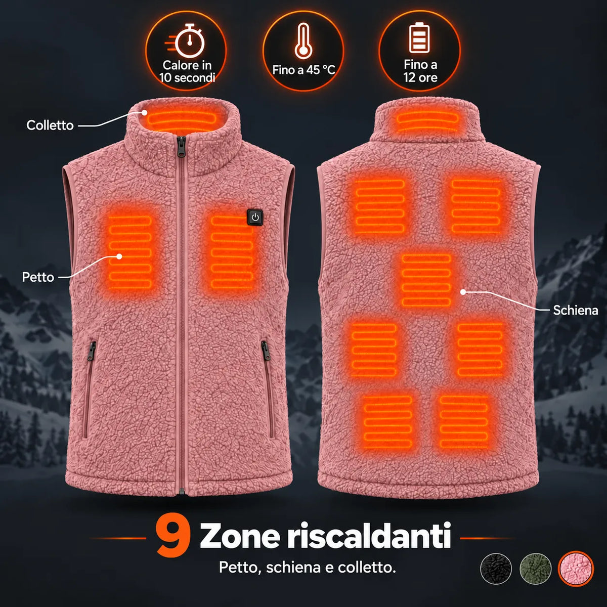 PyreFit Amparo in rosa – zone riscaldanti