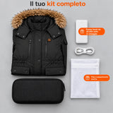 Cappotto invernale riscaldato da donna PyreFit Apexor in nero, set completo