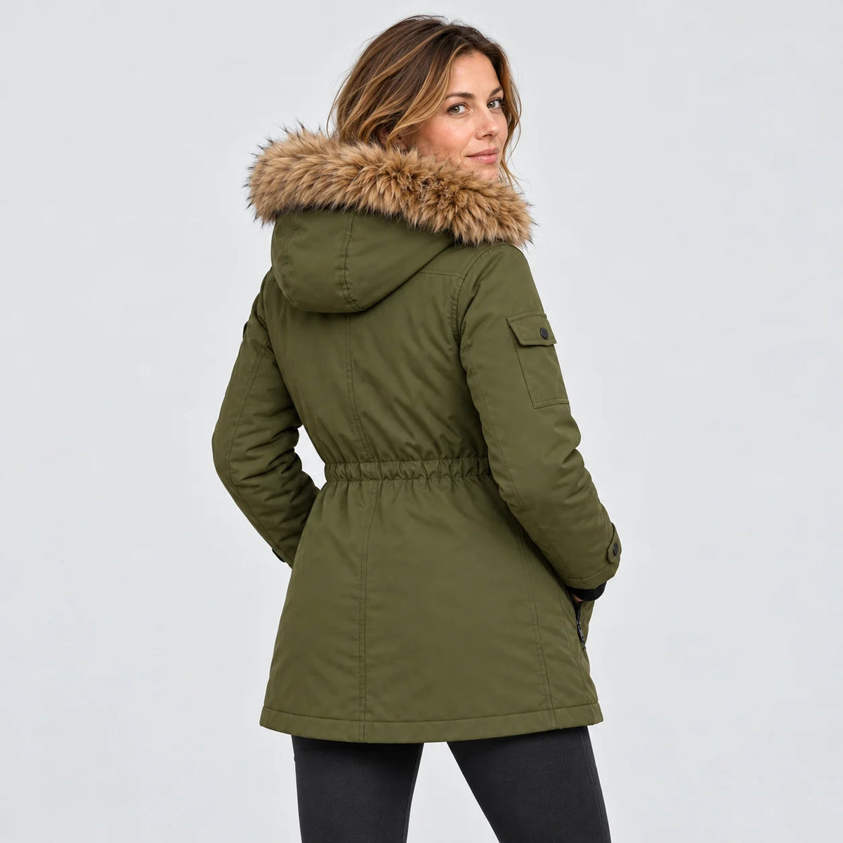 Cappotto invernale riscaldato da donna PyreFit Apexor, vista posteriore