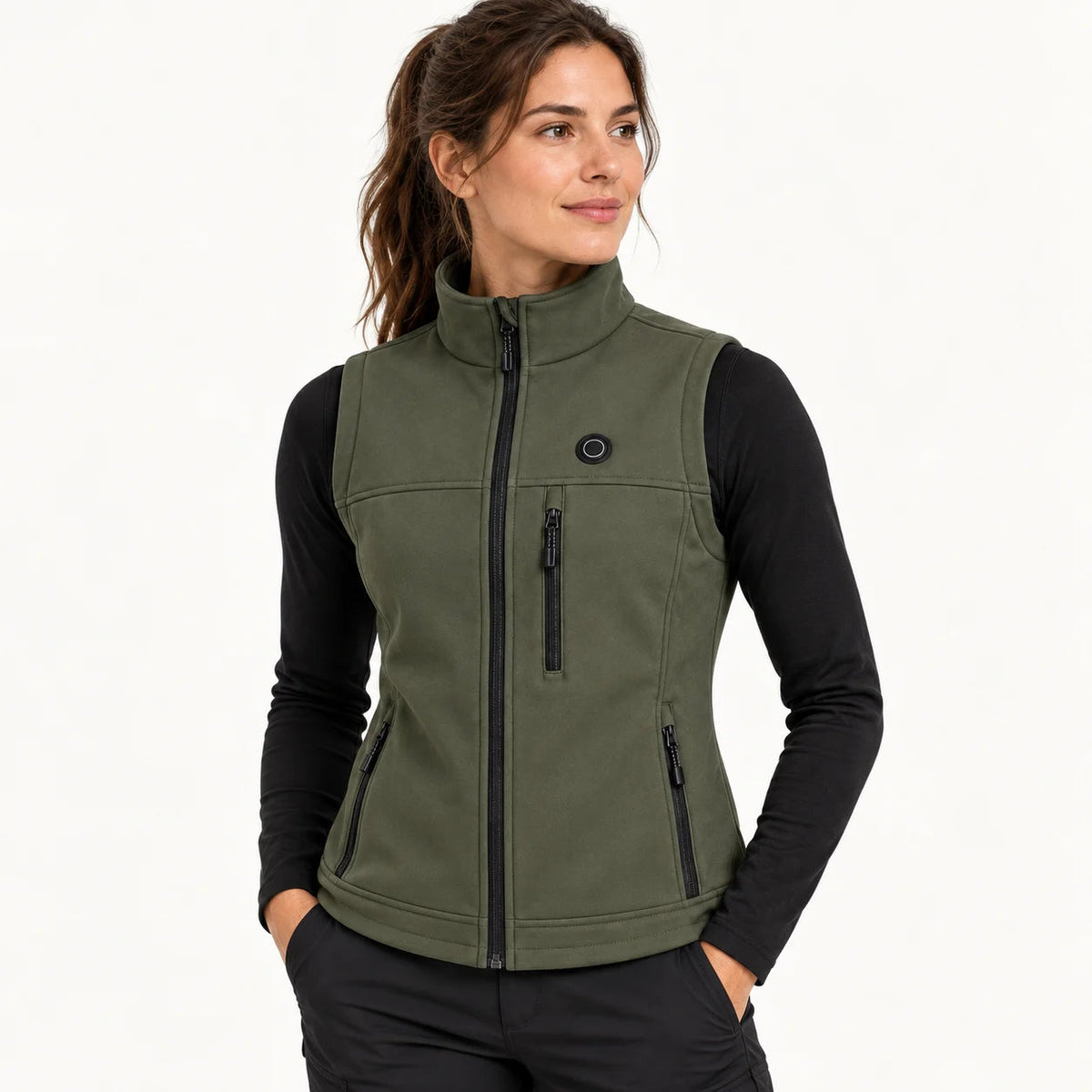 PyreFit Mellora – Beheizbare Weste für Damen – Olive