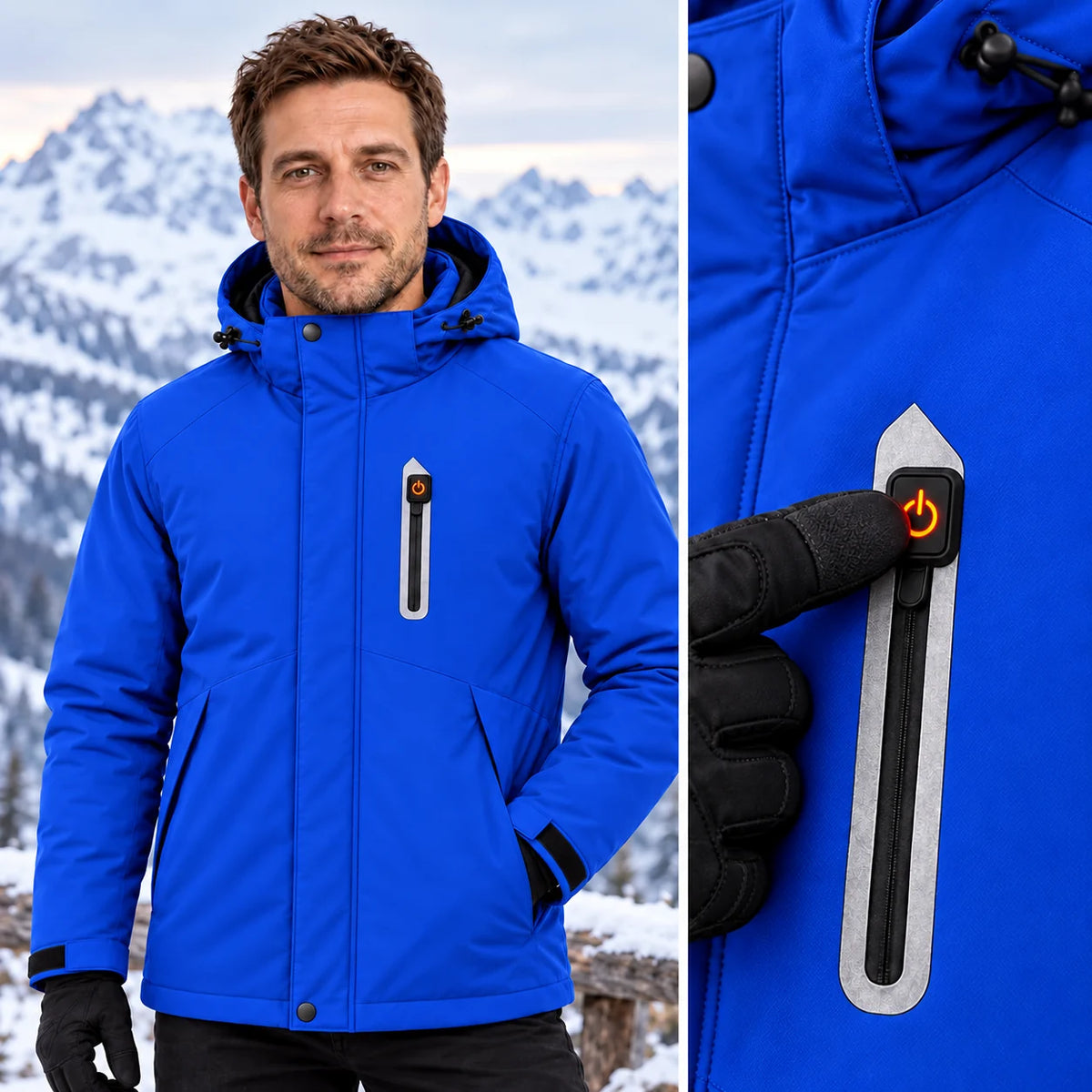 PyreFit Calvero in blu navy – dettaglio dei comandi