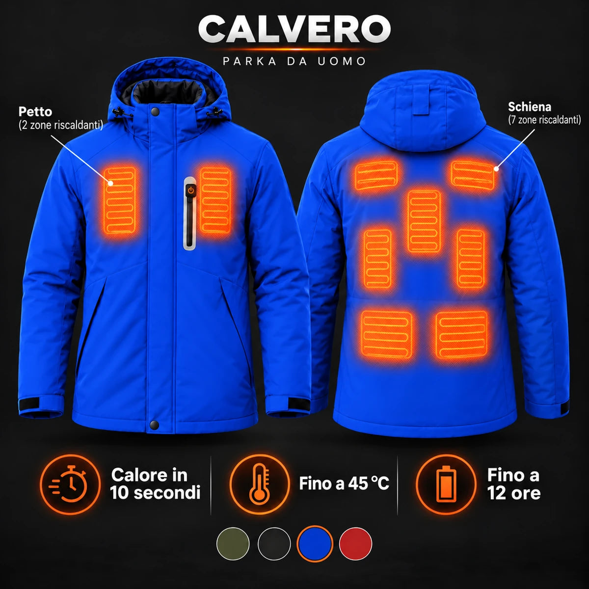 PyreFit Calvero in blu navy – zone riscaldanti