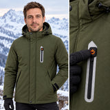 Parka riscaldato da uomo PyreFit Calvero, dettaglio del pulsante di comando