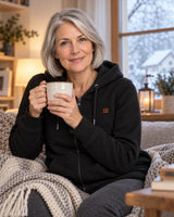 Felpa riscaldata da donna con zip PyreFit Cosaro in inverno: a casa