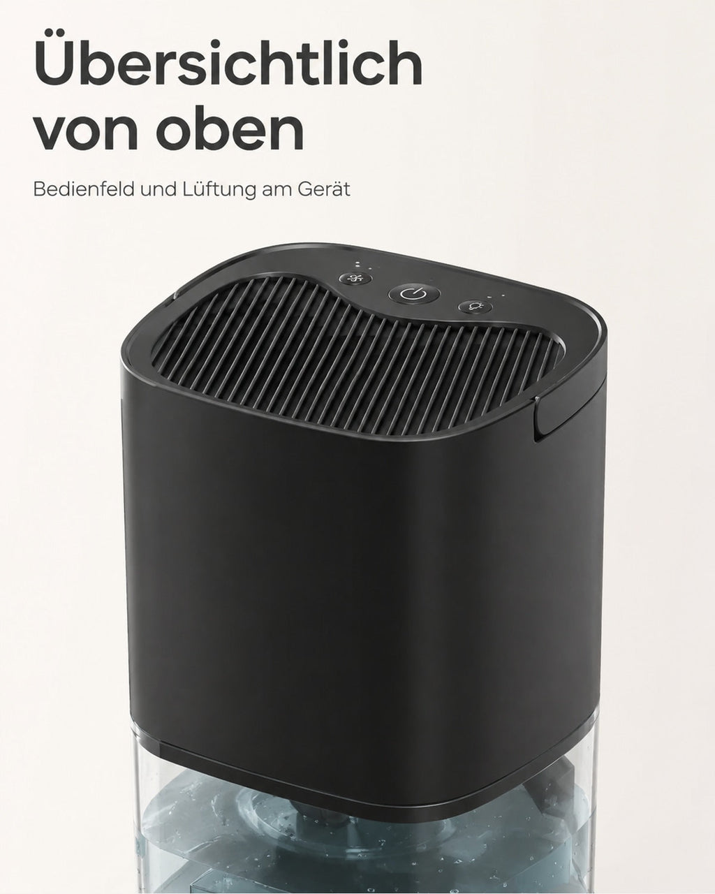 Mini-Luftentfeuchter mit 1-Liter-Wassertank – Schwarz – Produktansicht 4