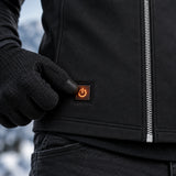 Gilet riscaldato sottile unisex PyreFit Duvaro, dettaglio del pulsante di comando