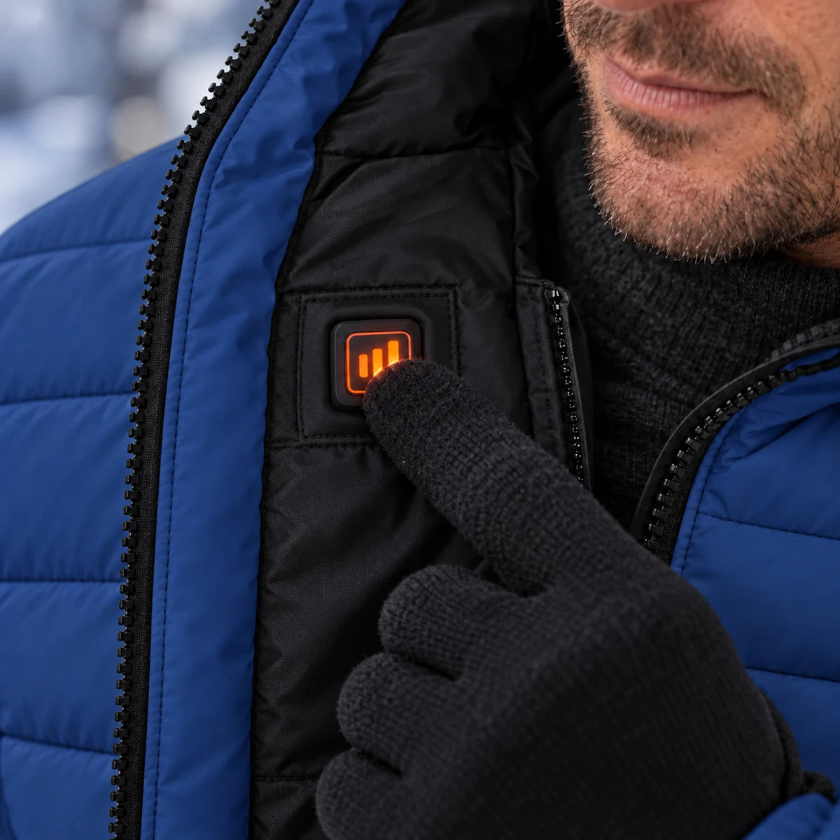 PyreFit Expelia in blu navy – dettaglio dei comandi