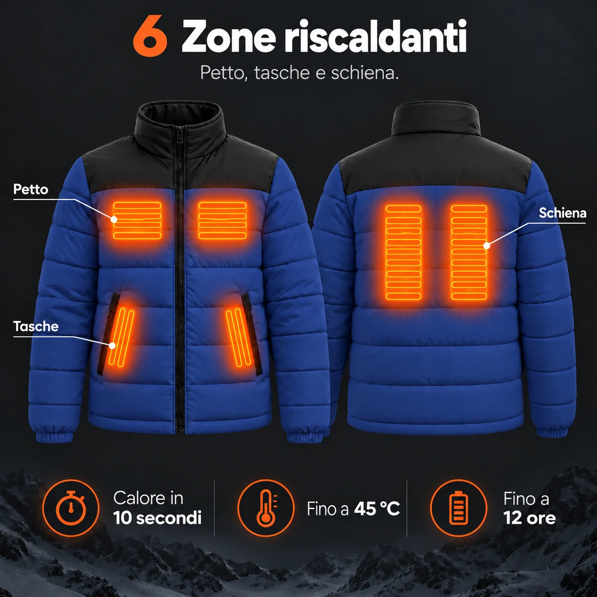 PyreFit Expelia in blu navy – zone riscaldanti