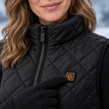 Gilet riscaldato da donna PyreFit Feinora, dettaglio del pulsante di comando