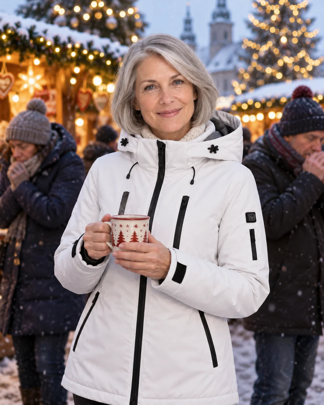 Parka riscaldato da donna PyreFit Glacio in inverno: al mercatino di Natale