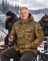 Cappotto riscaldato mimetico da uomo PyreFit Mistro in inverno: durante la pesca