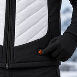 Gilet riscaldato sportivo da uomo PyreFit Novaro, dettaglio del pulsante di comando