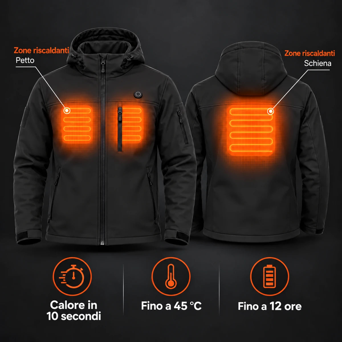 PyreFit Novera in nero – zone riscaldanti