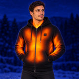 Felpa riscaldata unisex con zip e cappuccio PyreFit Olivora – calore su nuca, petto, addome, braccia e schiena