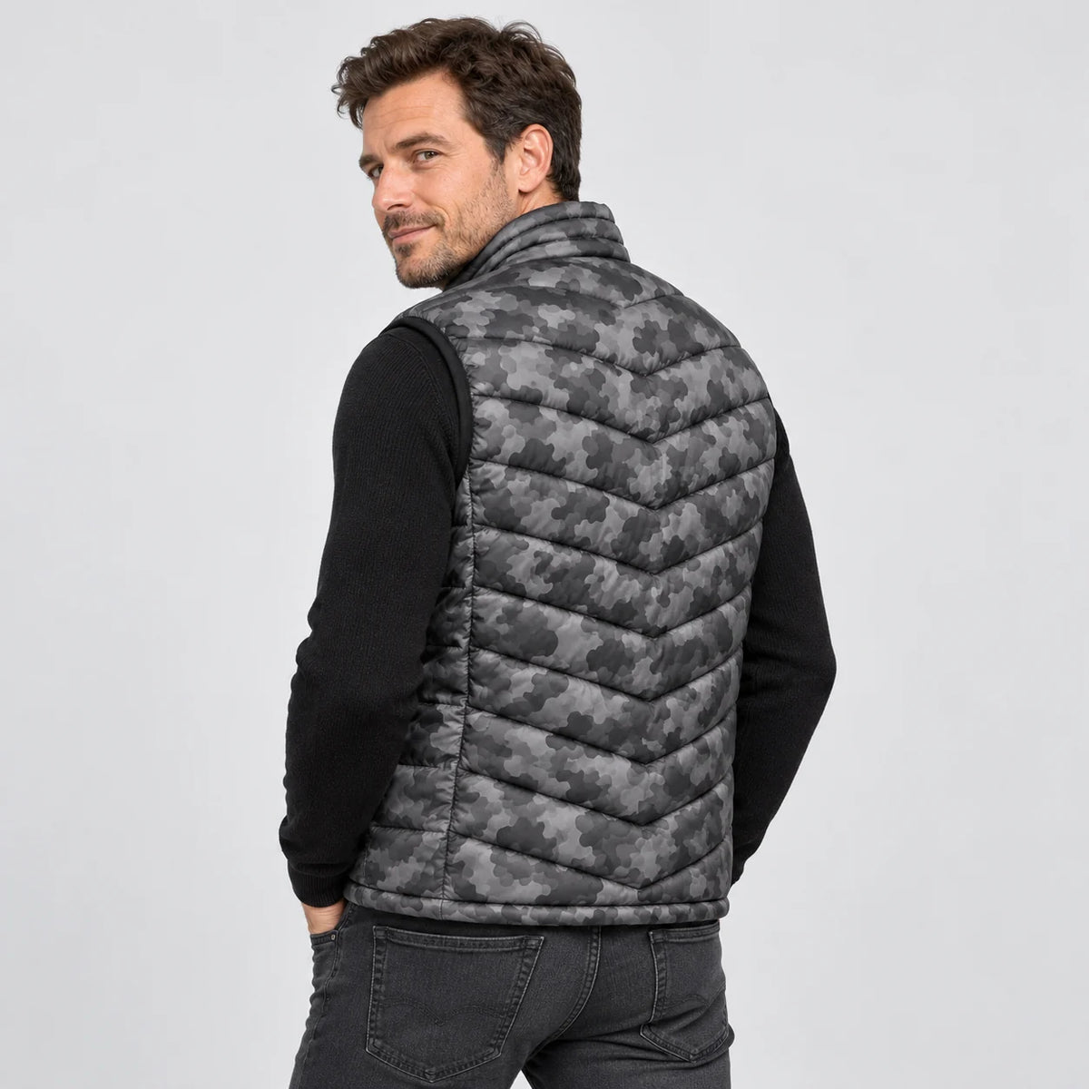 Gilet riscaldato mimetico PyreFit Piloto, vista posteriore