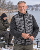Gilet riscaldato mimetico PyreFit Piloto in inverno: durante la pesca