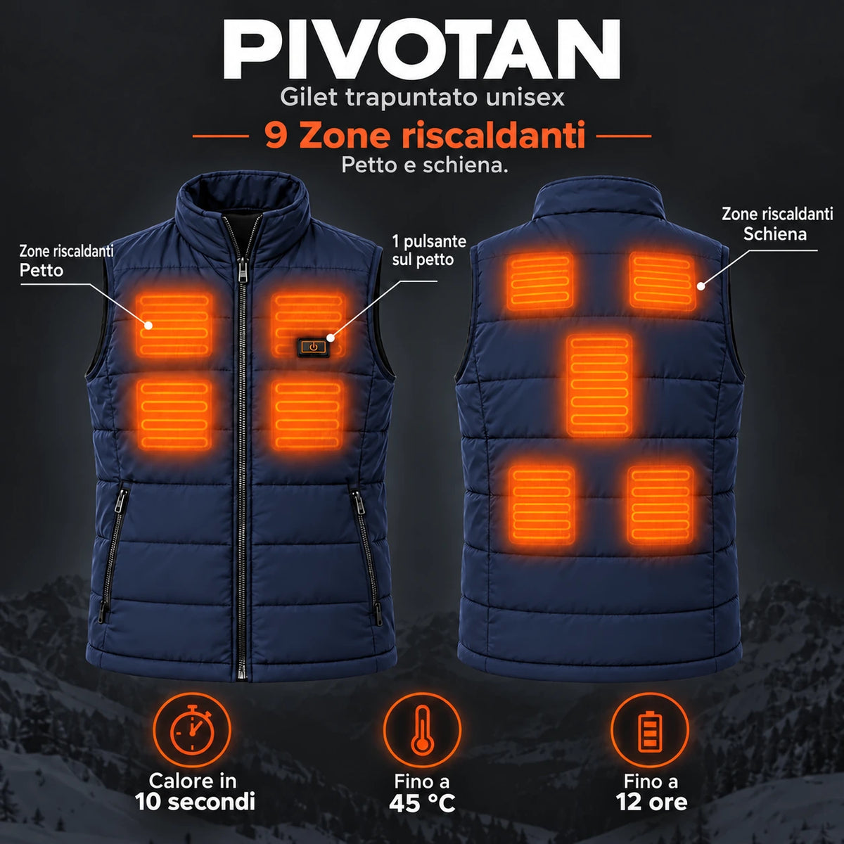 PyreFit Pivotan in blu navy – zone riscaldanti