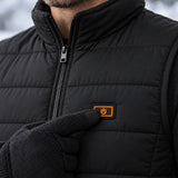 Gilet trapuntato riscaldato unisex PyreFit Pivotan, dettaglio del pulsante di comando