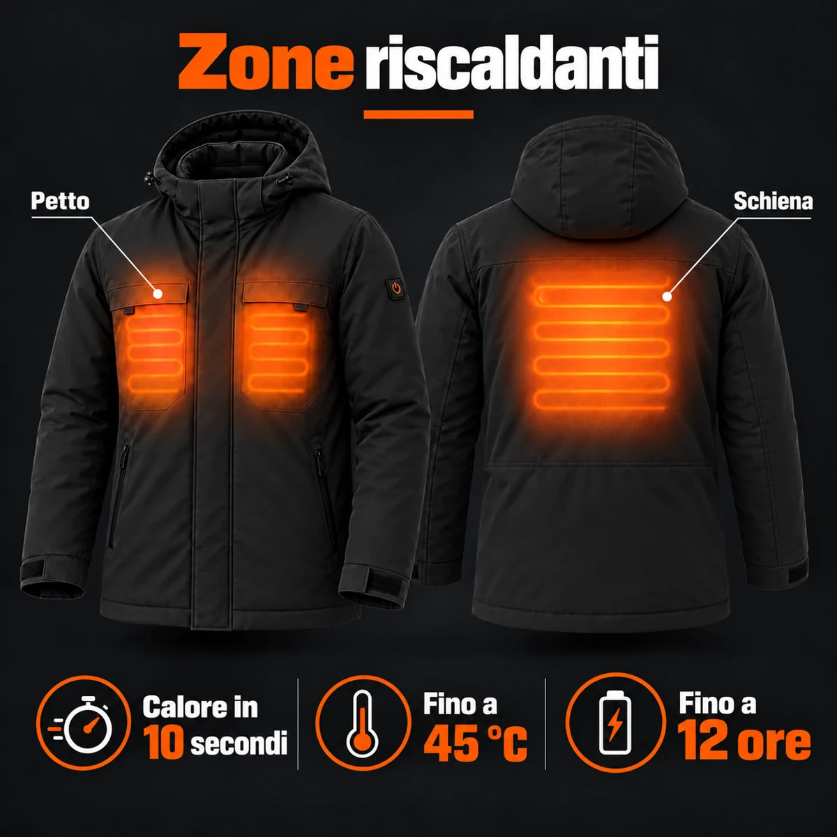 PyreFit Regaro in nero – zone riscaldanti