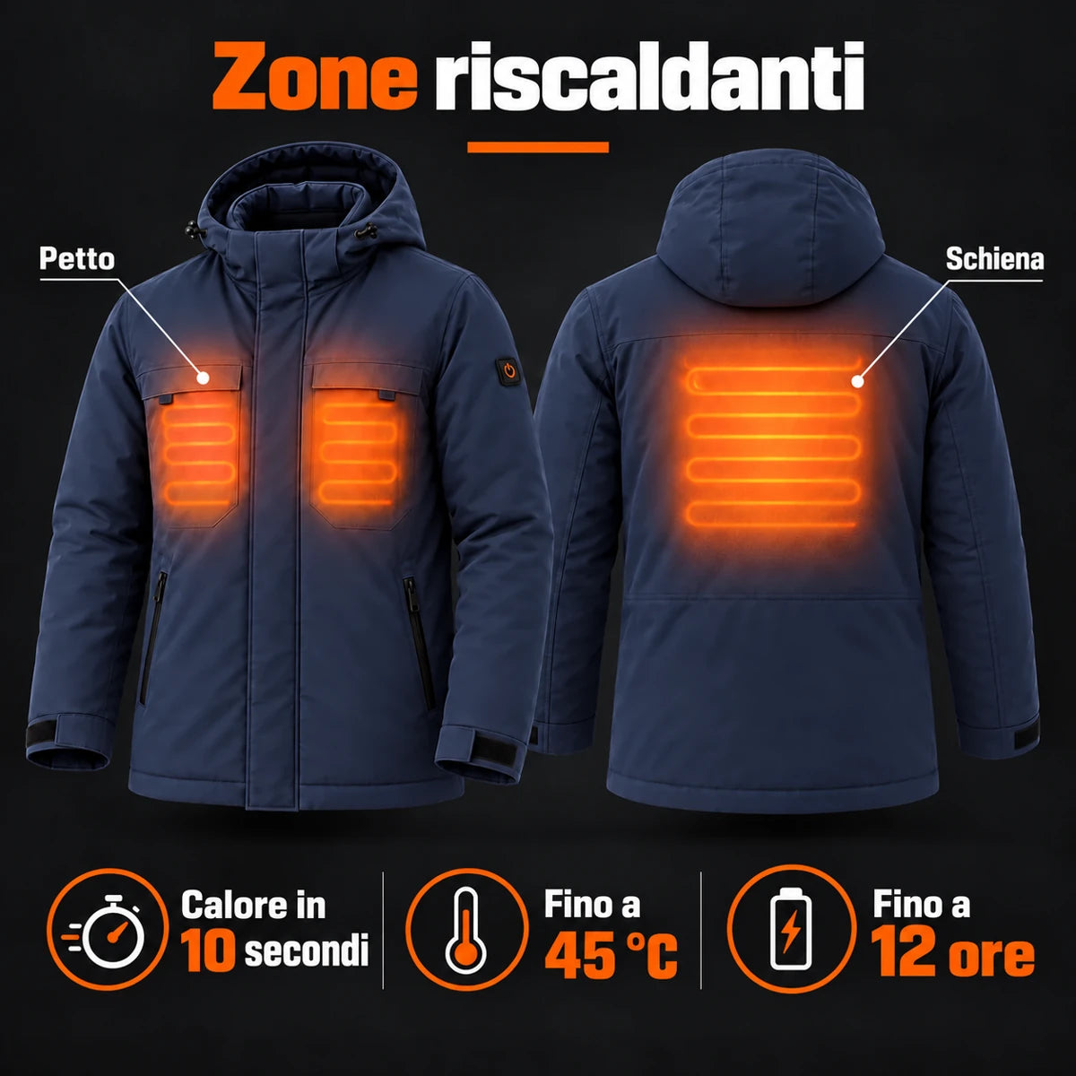 PyreFit Regaro in blu navy – zone riscaldanti