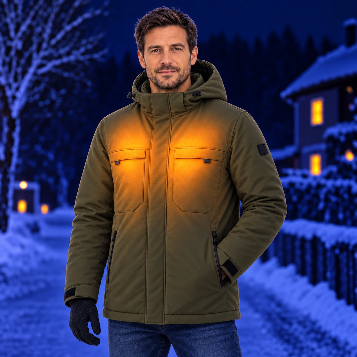 Parka riscaldato da uomo PyreFit Regaro – calore su petto e schiena