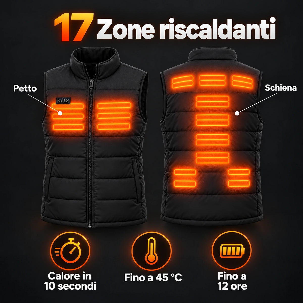 PyreFit Rundor in nero – zone riscaldanti