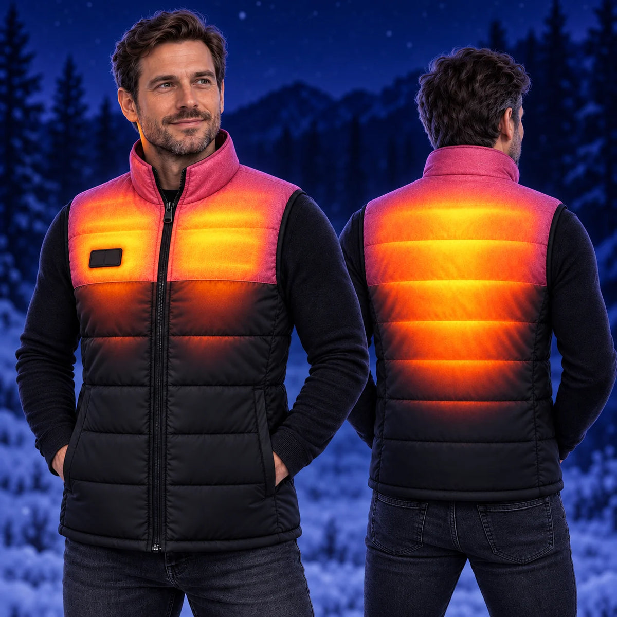 Gilet trapuntato riscaldato unisex PyreFit Rundor – calore su petto e schiena