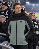 Parka riscaldato unisex PyreFit Schiefer in inverno: allo stadio