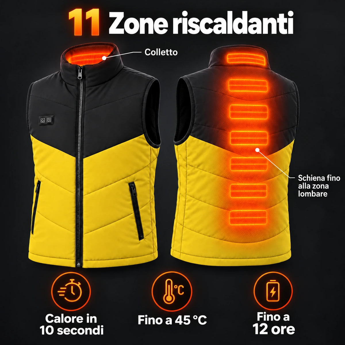 PyreFit Sherpor in giallo – zone riscaldanti