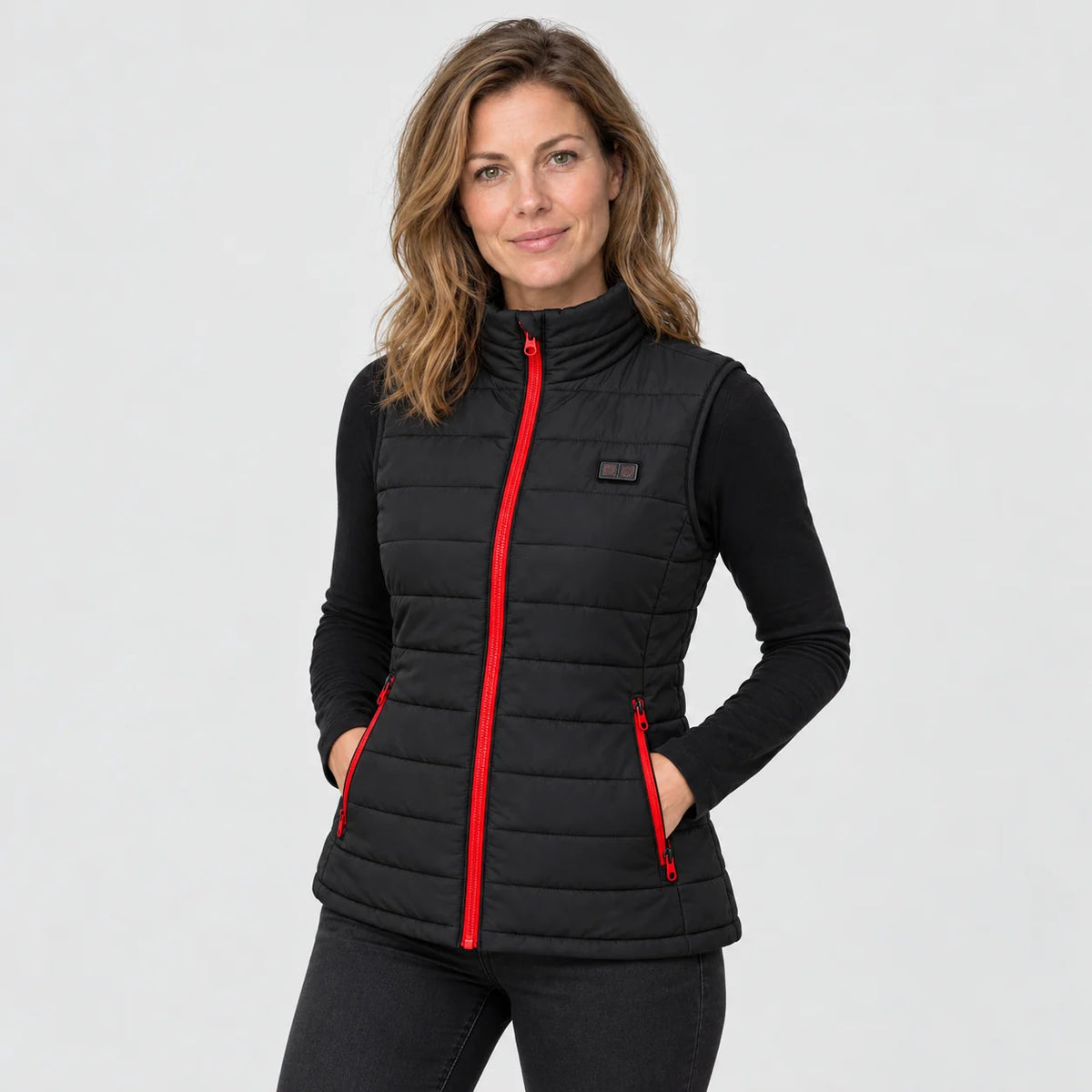 Gilet riscaldato da donna PyreFit Silvaia, vista frontale con modello